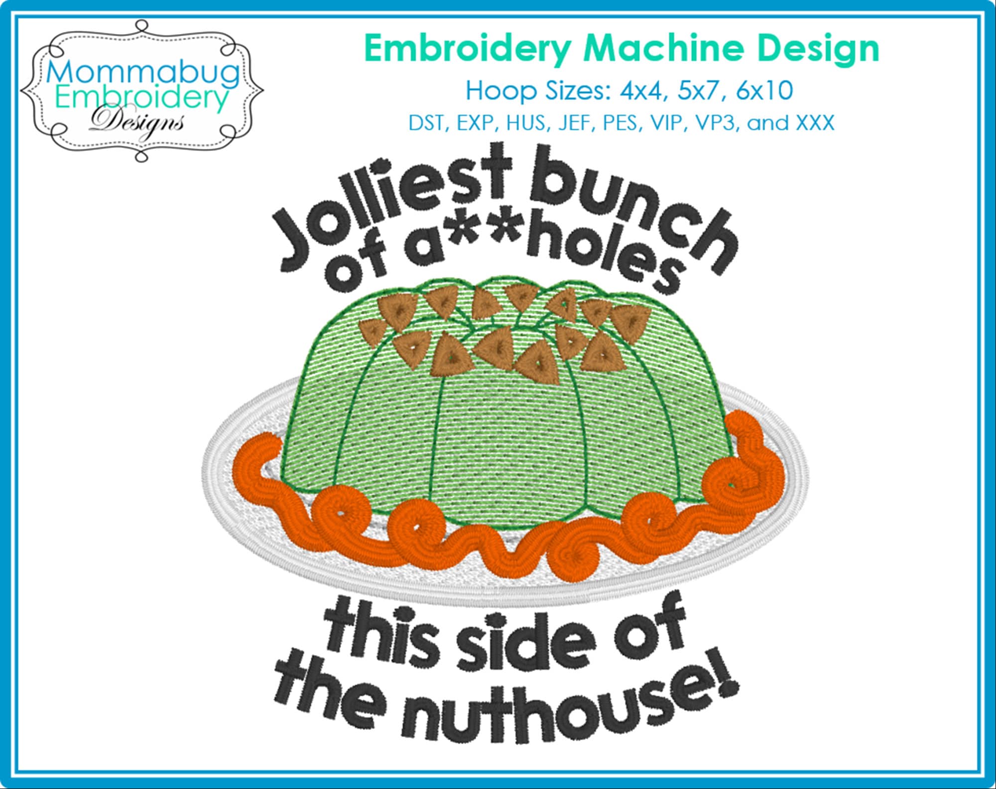 Cat Food Jello Mold Jolliest A Holes This Side of Nut Hou… embroidery font preview
