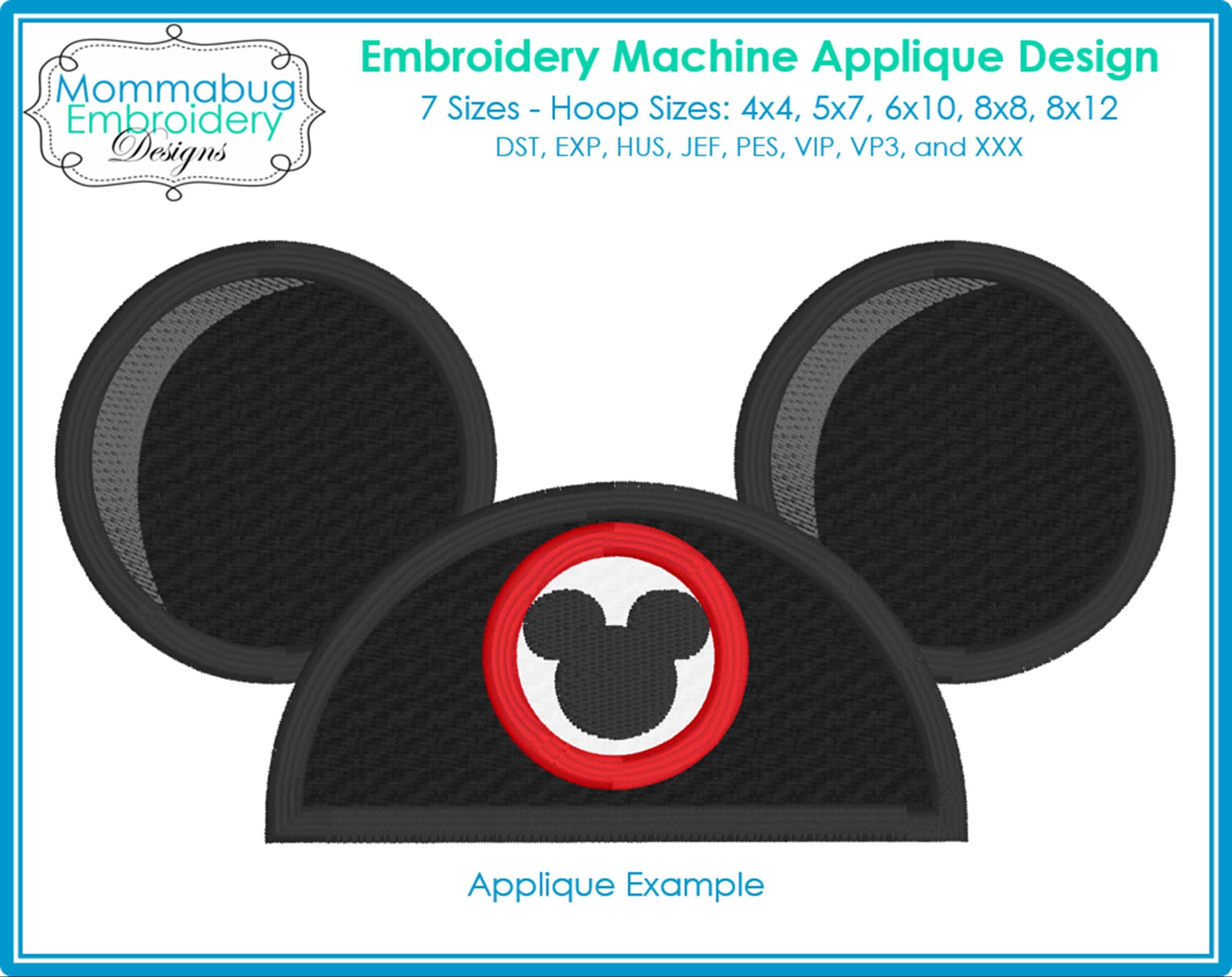 Mouse Hat Applique DIGITAL Embroidery Machine Design File embroidery font sample