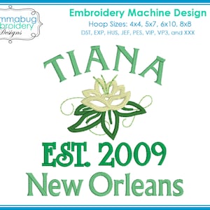 ティアナ 2009年設立 ルイジアナ州ニューオーリンズ デジタル刺繍機 デザインファイル