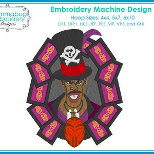 Princess and the Frog Villain Dr. Facilier in Voodoo Card Frame DIGITAL Embroidery Machine Design File