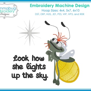 Firefly Ray and Star Evangeline Look How She Lights Up the Sky DIGITAL Embroidery Machine Design File