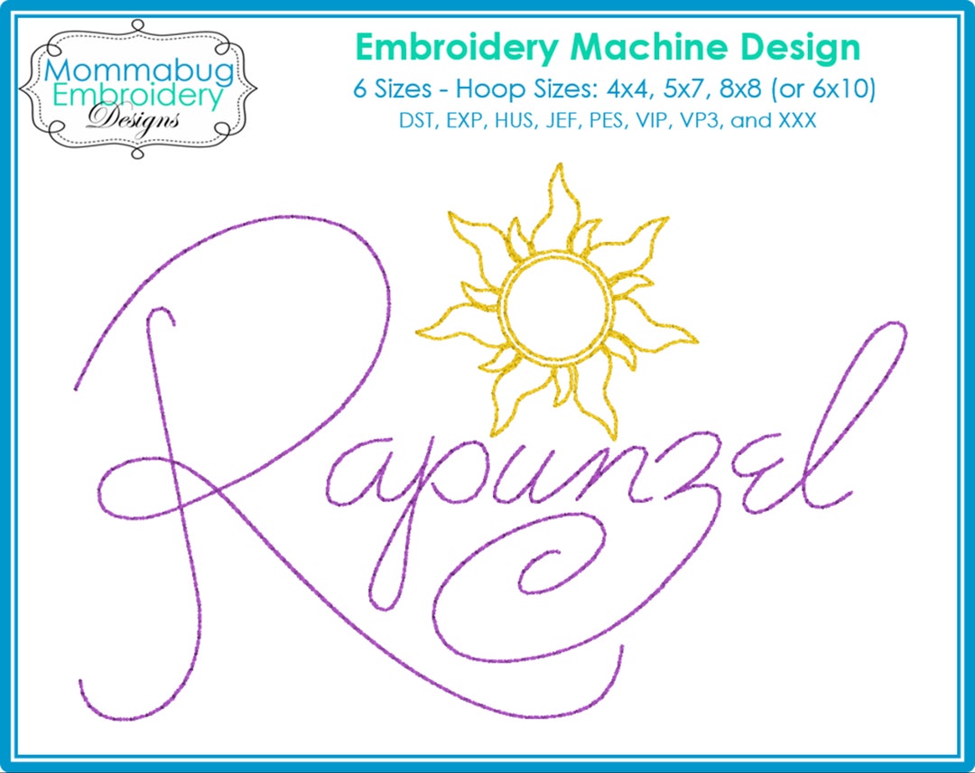 Tangled Rapunzel Signature Autograph DIGITAL Embroidery Machine