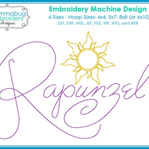 Tangled Rapunzel Signature Autograph DIGITAL Embroidery Machine Design File
