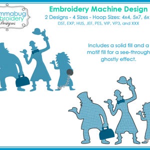 Haunted Hitchhiking Ghosts DIGITAL Embroidery Machine Design File