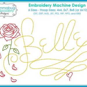 Belle Signature Autograph DIGITAL Embroidery Machine Design File