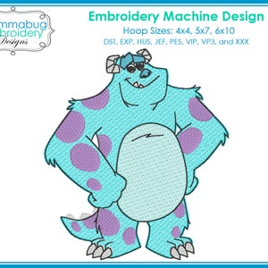 Monsters Sulley Scare Monster DIGITAL Embroidery Machine Design File