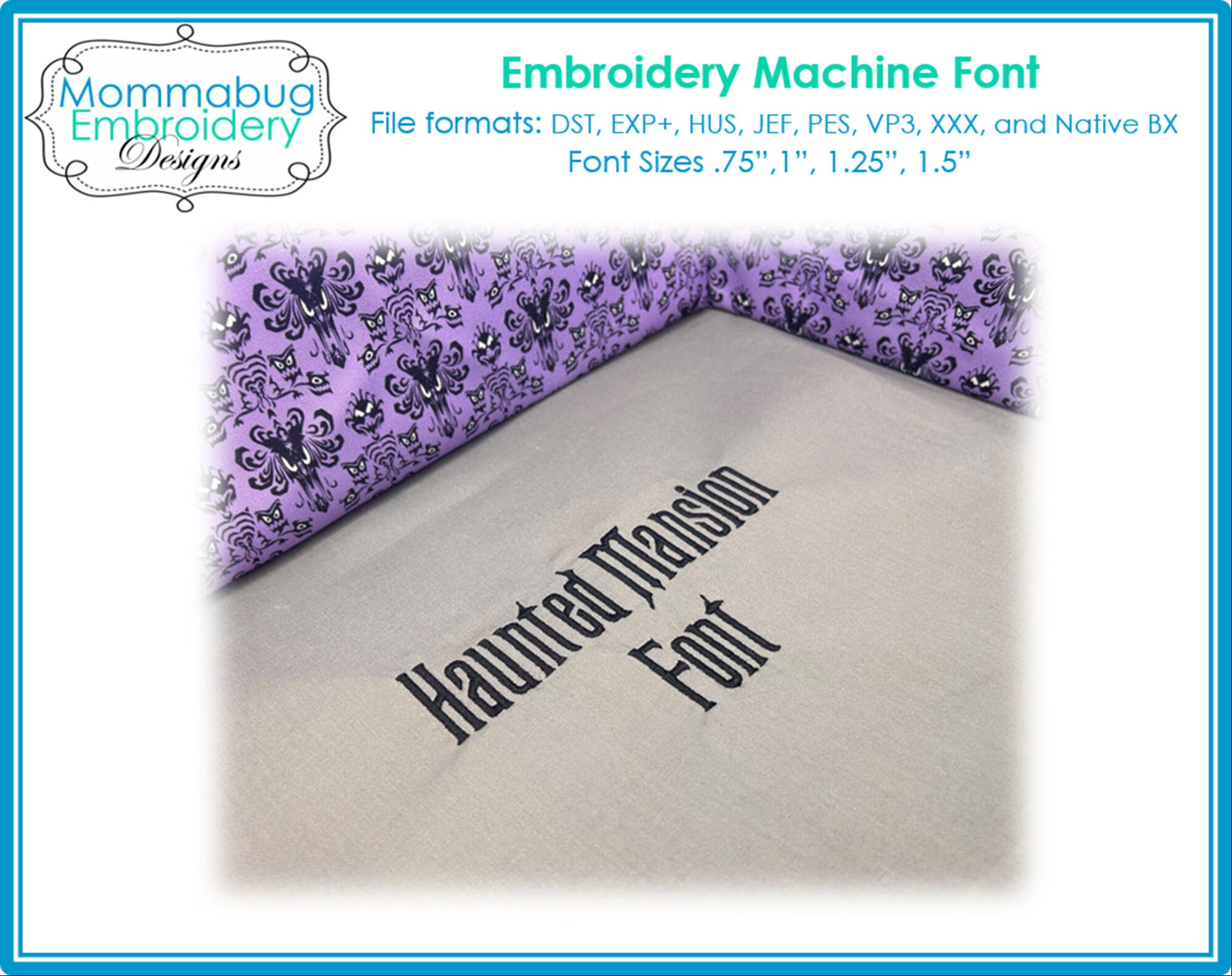 ホーンテッドマンションフォント デジタル刺繍機フォント