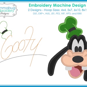 Goofy Face and Signature DIGITAL Embroidery Machine Design File