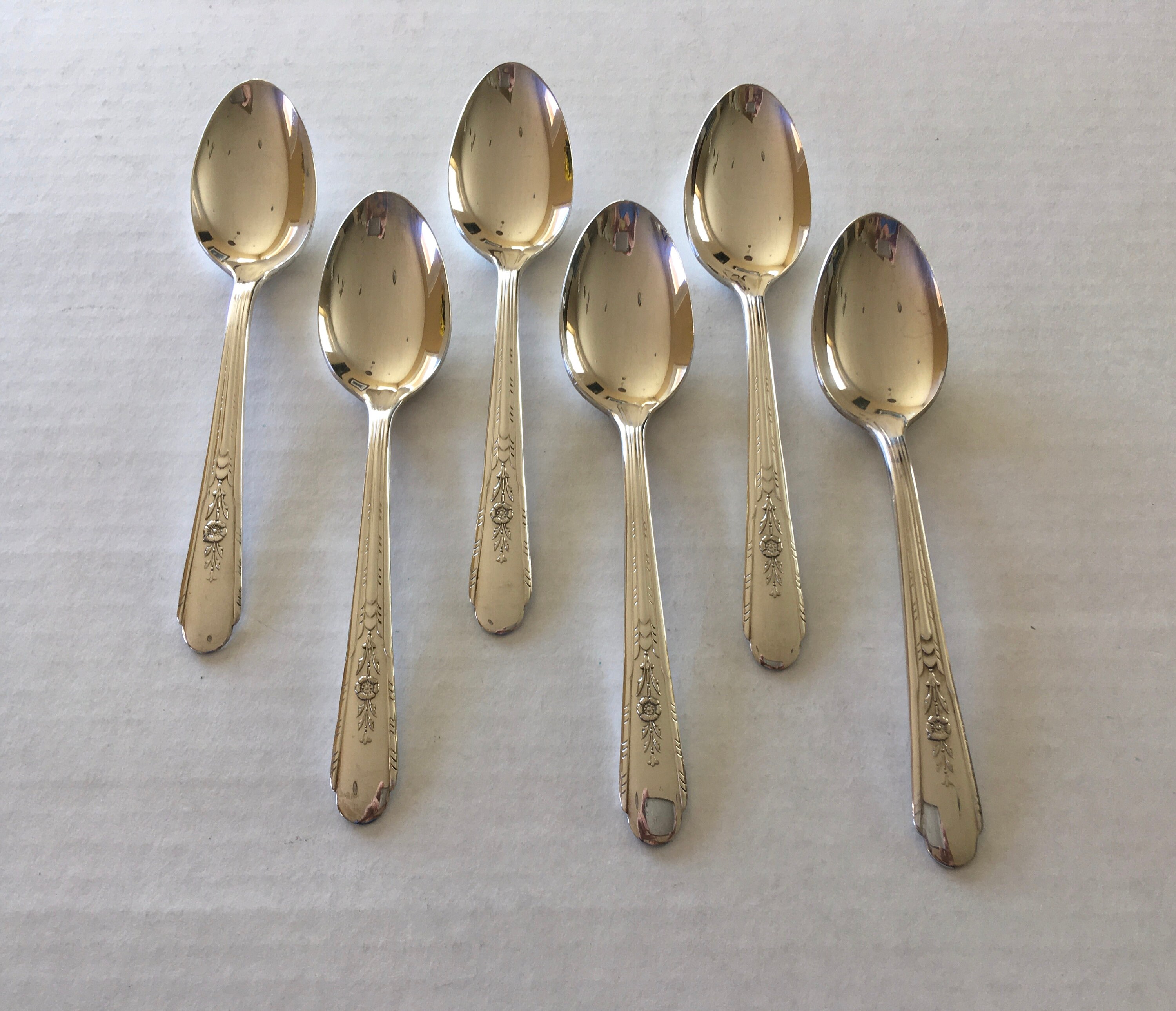 Vintage Crosby Silverplate Set of 6 Teaspoons Etsy