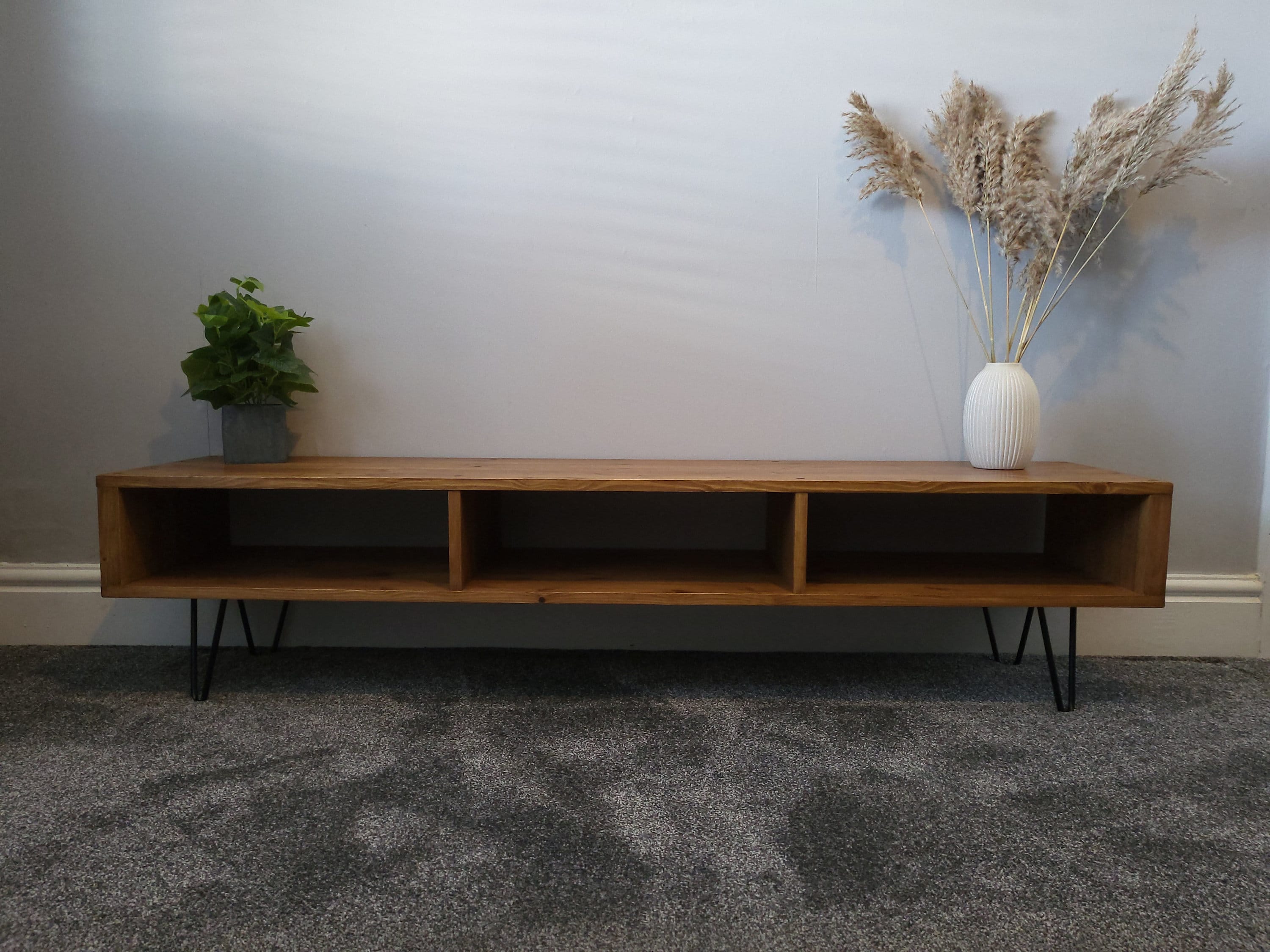 Solid Wood Tv Stand Handmade Tudor Oak Finish Not Flat Etsy UK