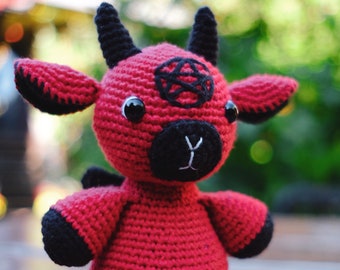 Baby Baphomet Amigurumi Plushie | Devil Plush Toy | Handmade Crochet Toy