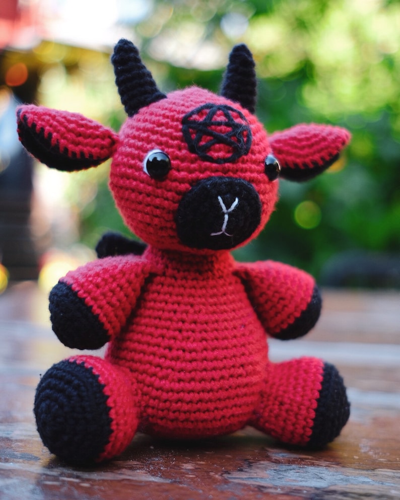 Baby Baphomet Amigurumi Plushie | Devil Plush Toy | Handmade Crochet Toy 