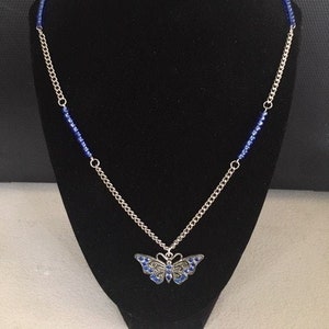 Blue Butterfly Necklace