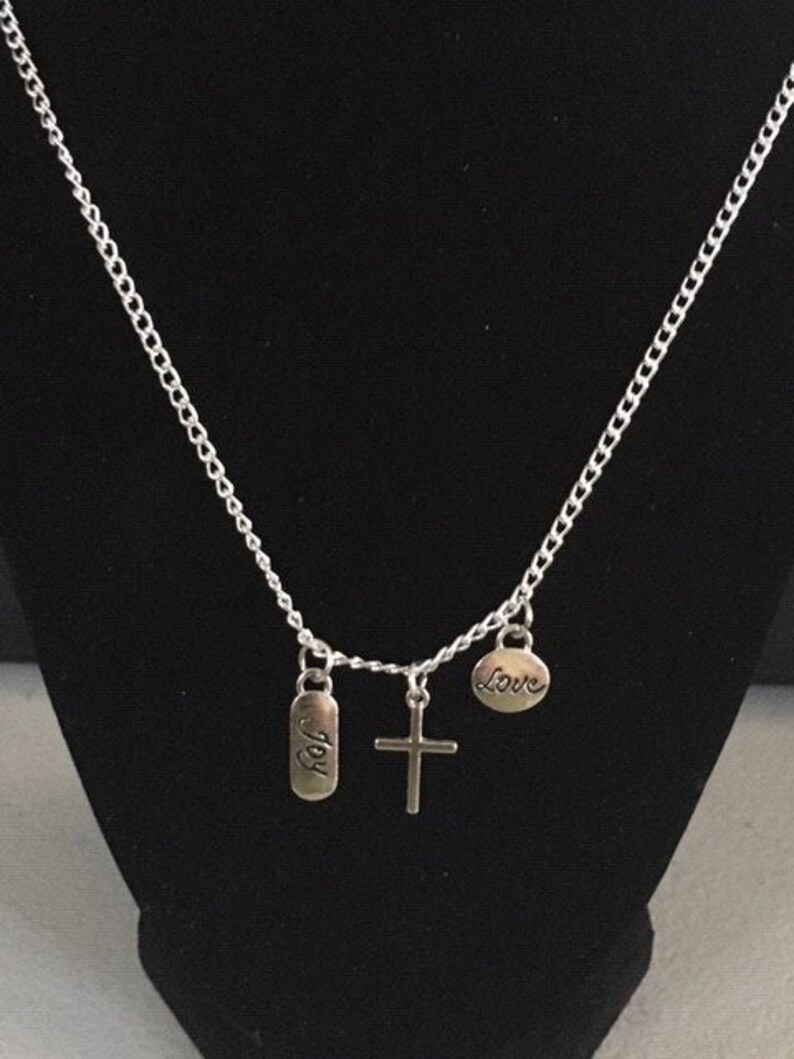 BLACK ROPE-LIKE CORD CHUNKY SILVER PLATED CROSS NECKLACE & EARRING SET BLACK ROPE-LIKE CORD CHUNKY SILVER PLATED CROSS NECKLACE & EARRING SET