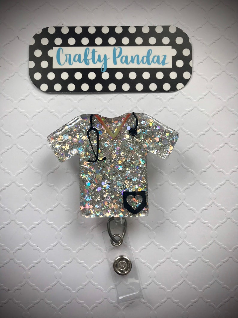 Id Tag Scrub life doctor badge reel Scrub top badge reel Scrub badge reel medical badge reel nurse badge reel Name tag holder