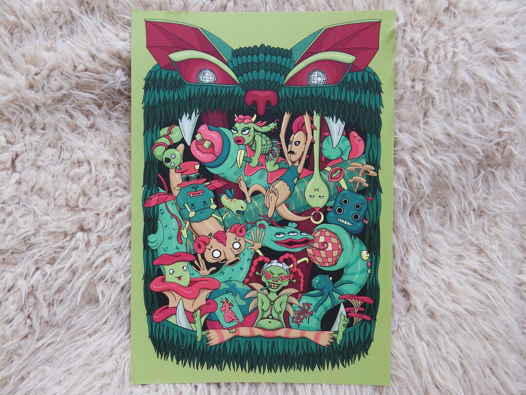 Stampa artistica Monster Rave #2 - Etsy Italia