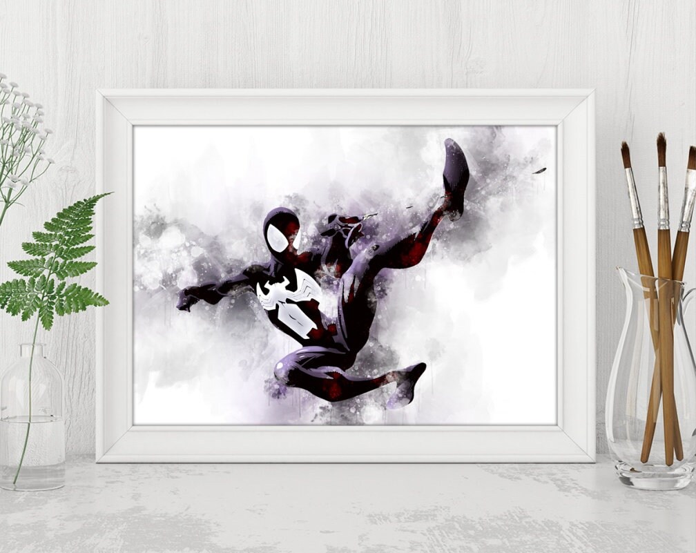 Black Spiderman Print INSTANT DOWNLOAD Spiderman Printable Art | Etsy