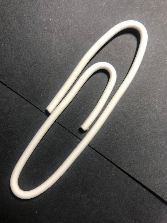 Giant hand bent paper clip Almost 4 long White Etsy