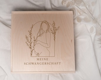 Erinnerungsbox aus Holz Schwangerschaft | Meine Schwangerschaft | Schiebedeckel Kiste