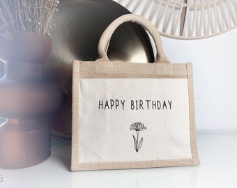 Gift bag | Jute bag, gift packaging | Happy Birthday | Gift bag