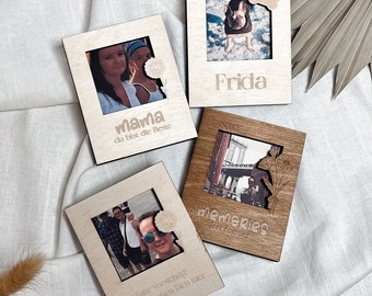 Petits cadres photo Polaroid en bois avec message mignon, cadeaux pour amis, maman et papa, accessoires de voiture, aimant de réfrigérateur