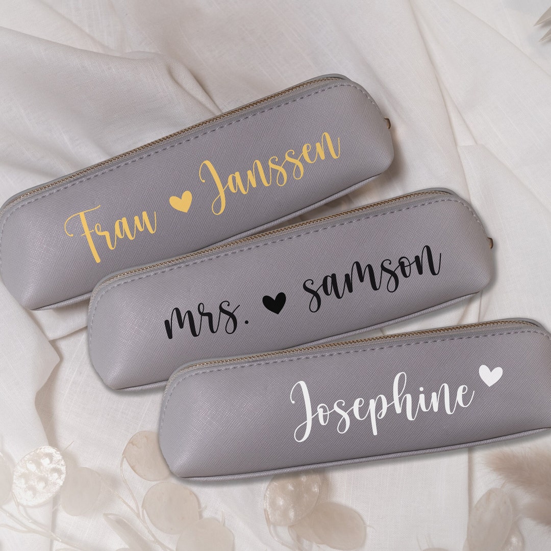 Gray Pencil Case With Name, Various Colors Available, Personalized ...
