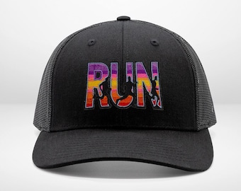 Gorra de running RUN - Gorra de camionero - Diseño bordado