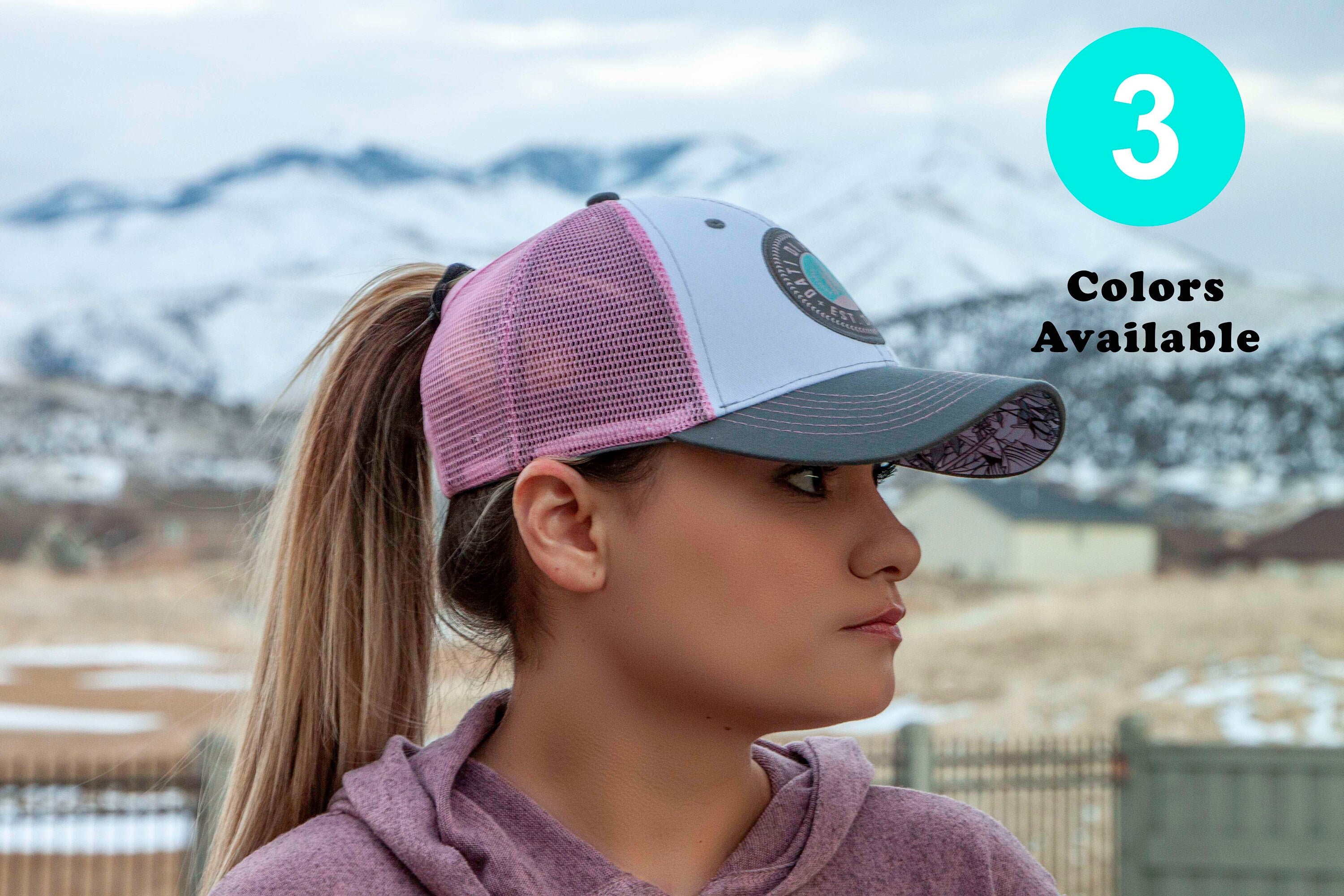 DATI Ponytail Hat High Messy Bun Womens Trucker Baseball Visor Dad Cap Low Profile PonyCap DATI Ponytail Hat High Messy Bun Womens Trucker Baseball Visor Dad Cap Low Profile PonyCap