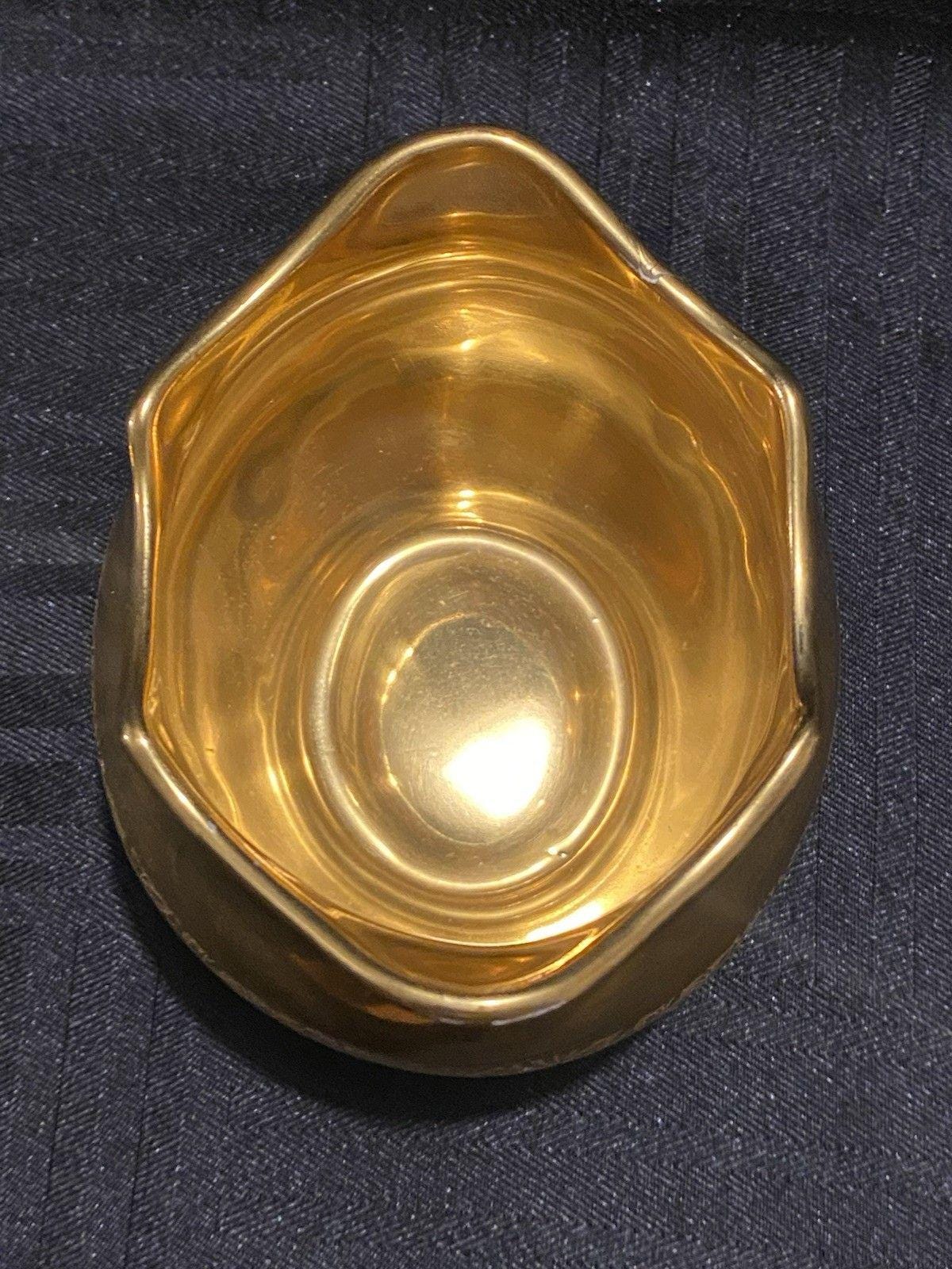 米国購入シュリンプ THE PEELERS ★ビンテージ60sエナメル七宝製 Vintage Wheeling Gold China Sugar and Creamer Set Floral Pattern