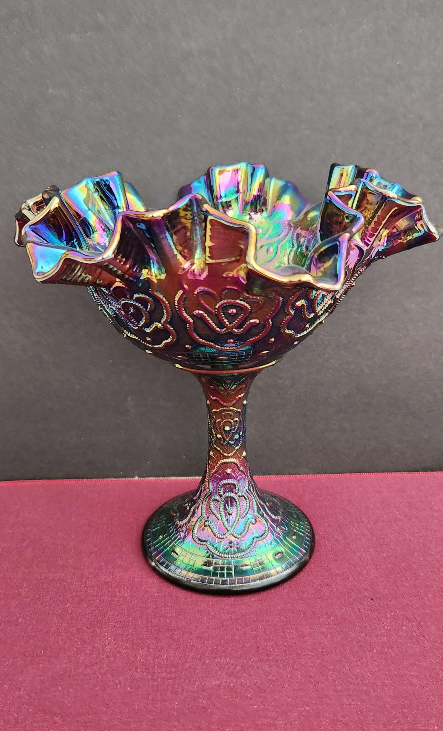 Vintage Purple Glass Cake Stand - Etsy