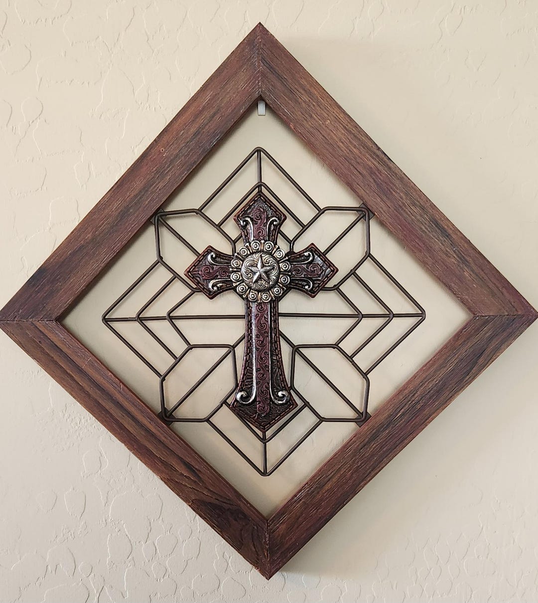 Large Cross, Diamond Cross, Rustic Cross, Rustic Cross, Hanging Cross ...