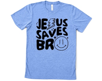 Jesús salva a su hermano, camiseta de Jesús para niños, camiseta cristiana para niños, camiseta cristiana para niños pequeños, ropa de Jesús, camisetas cristianas retro, camiseta de Jesús