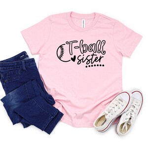 T-ball sister shirt, baseball sister shirt tball tshirt, toddler shirt, big sister shirt, little sister, baseball tshirt, sister gift