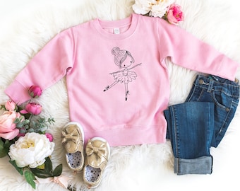 Ballerina sweatshirt, toddler girl sweater, toddler sweatshirt, ballet shirt, dance gifts,  ballet dance shirt, ballerina gift, dance shirt