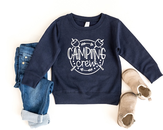 Camping crew, girl shirt, boy sweatshirt, toddler sweater, kids graphic shirt, toddler shirts, sweater for kids, youth sweatshirts, camp tee