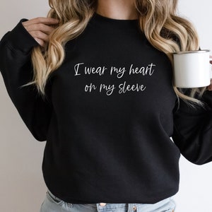 I Wear My Heart on My Sleeve, Mom Sweatshirt With Kids Names, Custom ...