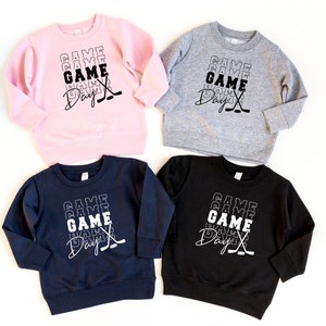 Hockey game day sweatshirt, hockey sweatshirt, toddler hockey sweater, youth hockey shirt, gift for hockey lover, hockey gift, kids hockey image 3