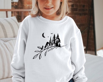 Kids boho sweatshirt, sweater for kids, toddler sweatshirt, kids pullover sweatshirts, nature shirts, camping shirt, boho toddler clothes