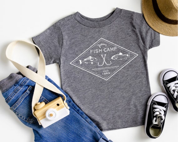 Junior fish camp, kids fishing shirt, fishing shirt, boys graphic tee,  toddler girl tee, kids shirt, little boys shirts, nature tees