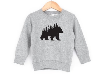 Nature sweatshirt, kids bear sweatshirt, toddler camping shirt, hiking shirt, outdoors shirt, toddler sweater, toddler shirt, kid sweatshirt