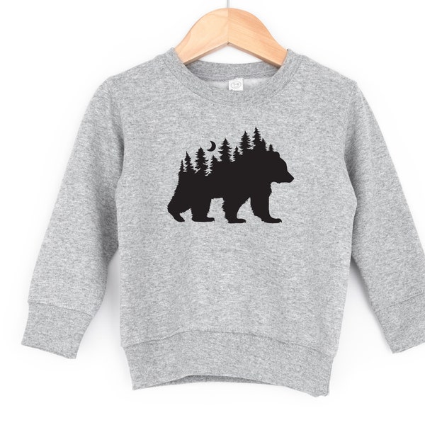 Nature sweatshirt, kids bear sweatshirt, toddler camping shirt, hiking shirt, outdoors shirt, toddler sweater, toddler shirt, kid sweatshirt