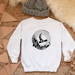 Snowboard sweatshirt, toddler sweatshirt, kids snowboard shirt, snowboard gift, girls snowboarding sweater, boys snowboarding shirt