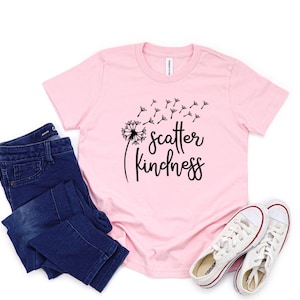 Girls scatter kindness tee shirt, be kind shirt, dandelion tshirt, kindness matters kids shirt, spread kindness tee, baby boho tshirt