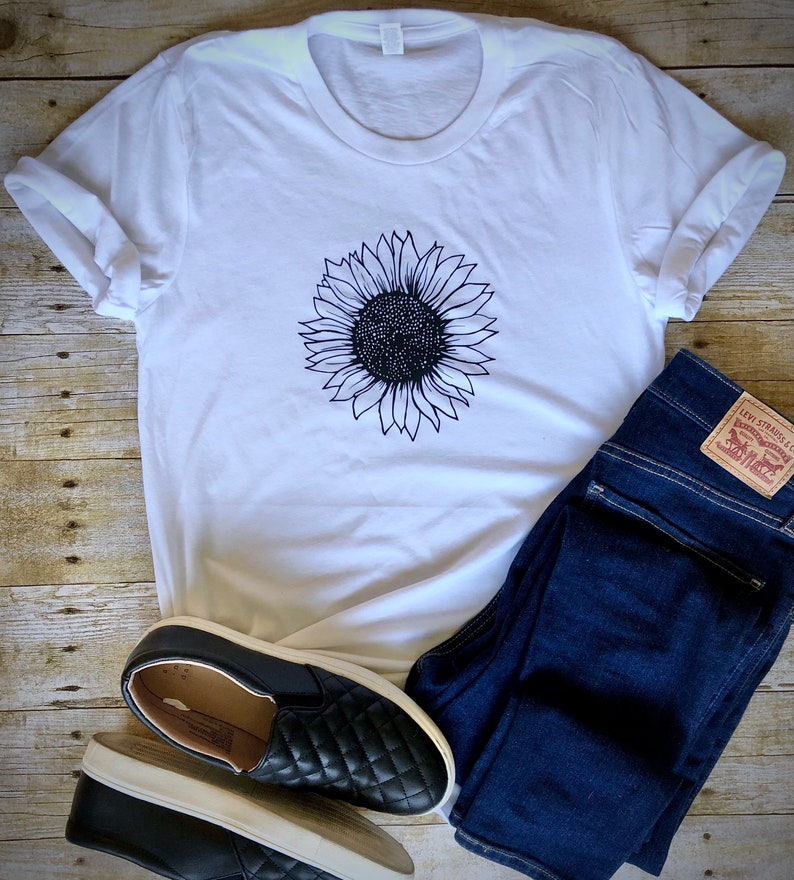 women\u2019s floral shirt Womens sunflower shirt