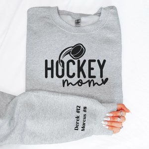 Hockey mom sweatshirt with kids names, hockey sweatshirt, hockey mom shirt, hockey mama, hockey mom gifts, hockey sweater, gift for mom