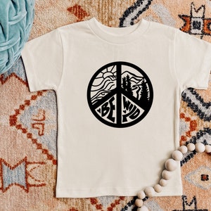 Wees wild, vrede teken shirt, peuter T-shirt, kinderen grafische T-shirt, kleine meisjes tshirt, jongens shirt, boho kids T-shirt, shirts voor kinderen, natuur T-shirt