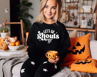 Let's go ghouls, halloween sweater for kids, child sweater, shirts for halloween, halloween shirt toddler, toddler sweatshirt, halloween tee