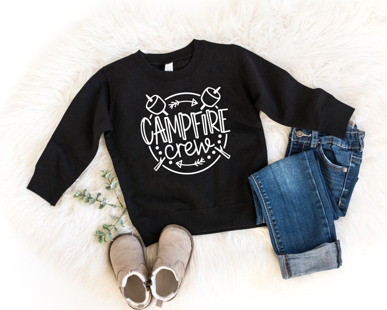 Campfire Crew Kids Camping Sweatshirt Toddler Sweatshirts - Etsy