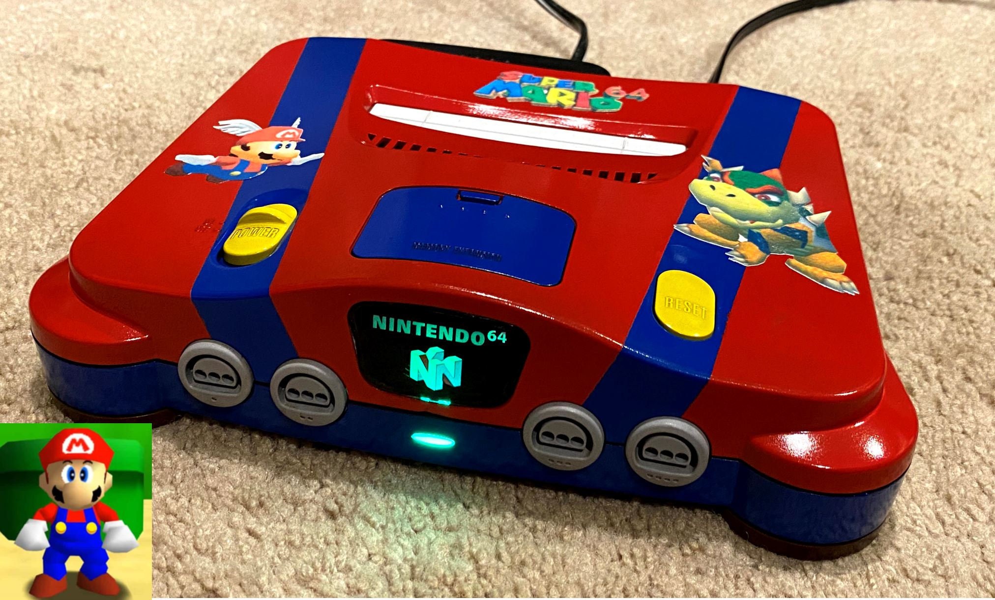 CUSTOM MODDED Nintendo 64 N64 Console Super Mario 64 Themed Backlit RGB  Logo 