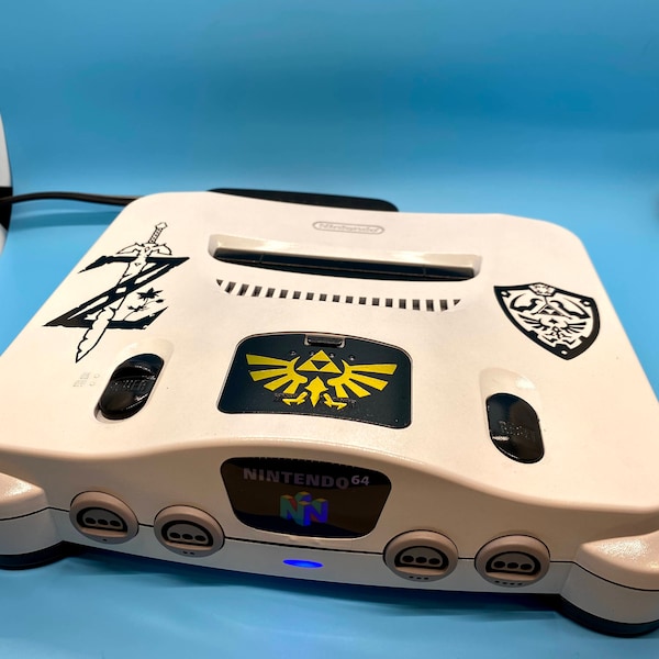 CUSTOM MODDED Nintendo 64 N64 Konsole Legend of ZELDA mit beleuchtetem Logo